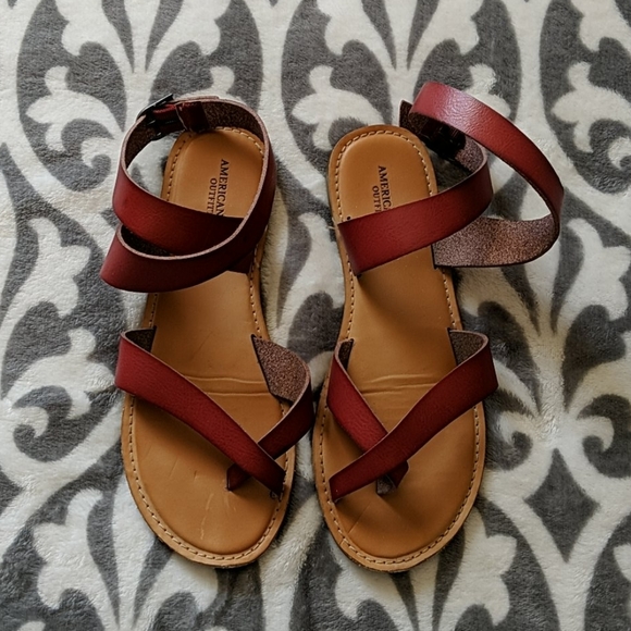 American Eagle Outfitters Shoes - American Eagle Red Leather Sandals